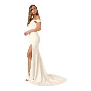 Lulus | Dresses | Lulus Idyllic Perfection White Plunge Mermaid Maxi ...